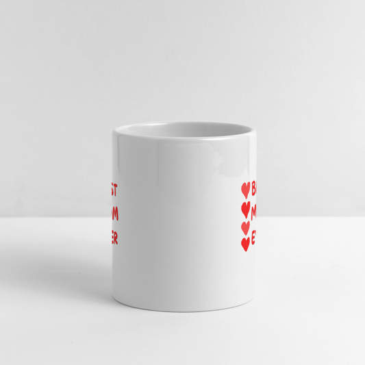 Panoramic mug with heart handle - white