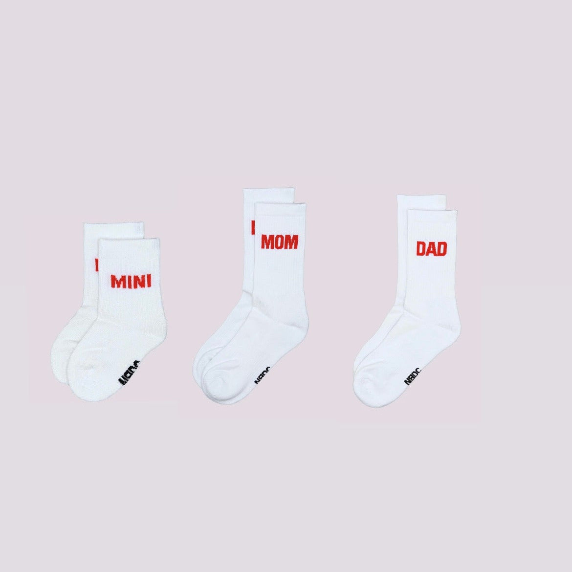 Socken Set für die ganze Familie rot