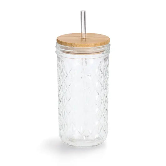 Trinkglas mit Rautenmuster 580ml