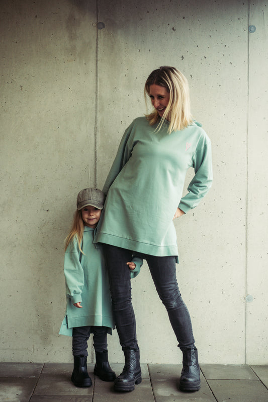 Mum Hoodie Kleid DZORA Mint