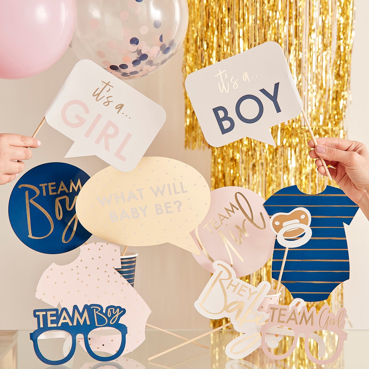 Gender Reveal Photo Booth Props