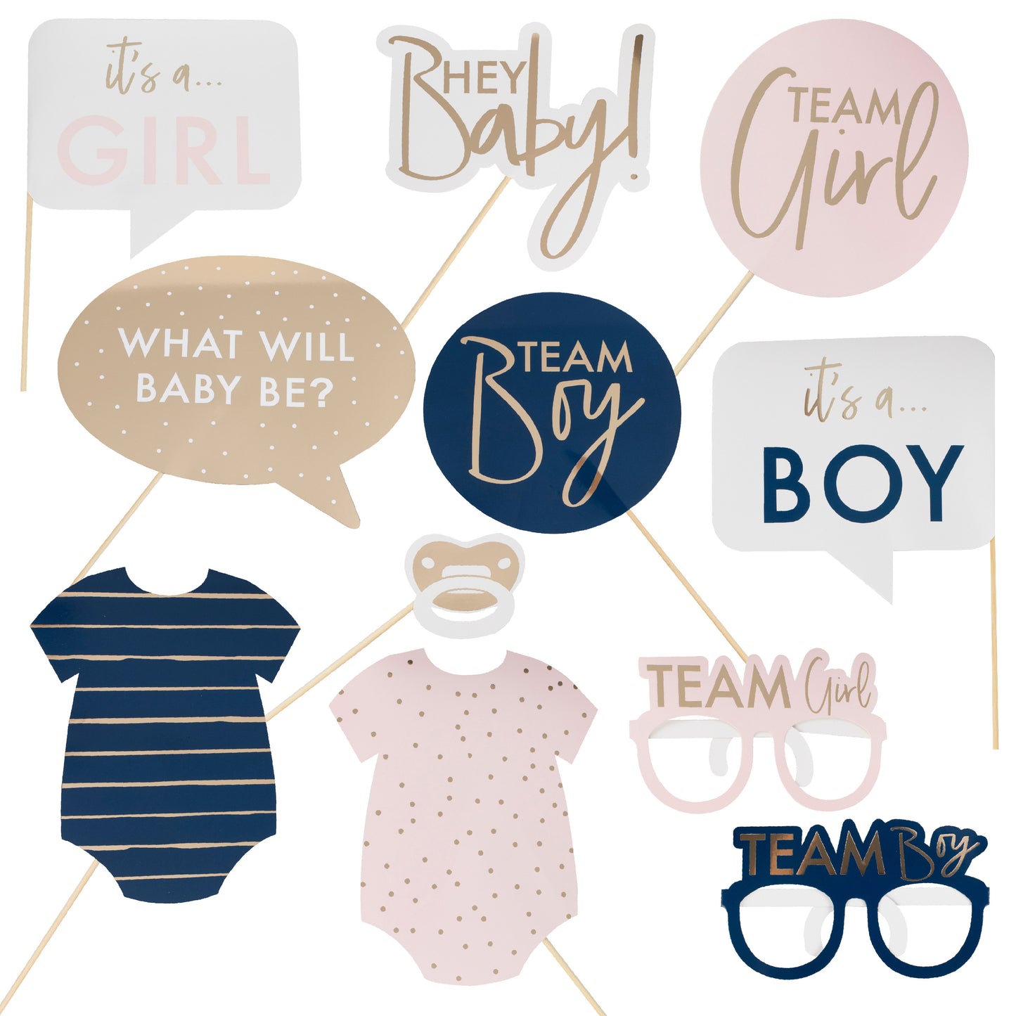 Gender Reveal Photo Booth Props