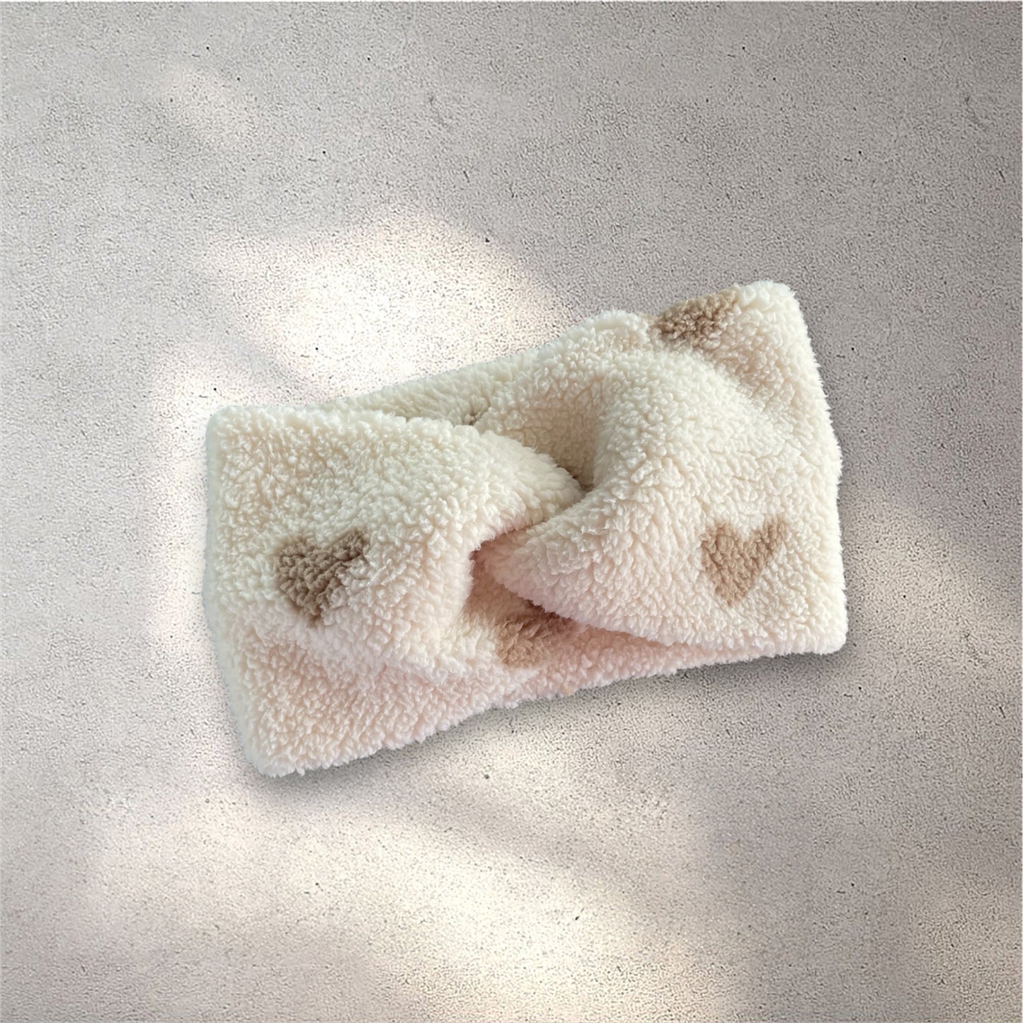 Mum Teddy Stirnband Herz beige