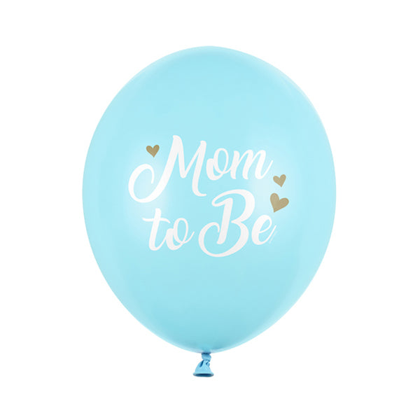 6 Motivballons - Mom to Be - blau