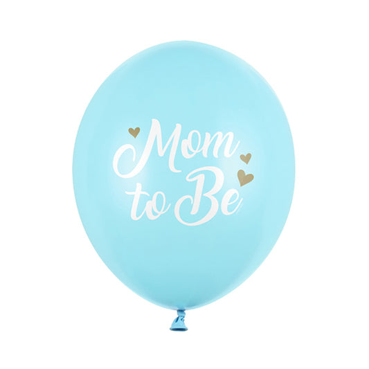 6 Motivballons - Mom to Be - blau