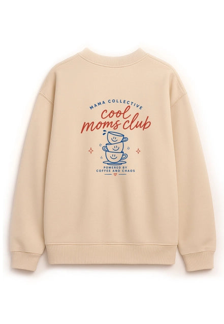 Damen "Cool Moms Club" Sweatshirt beige