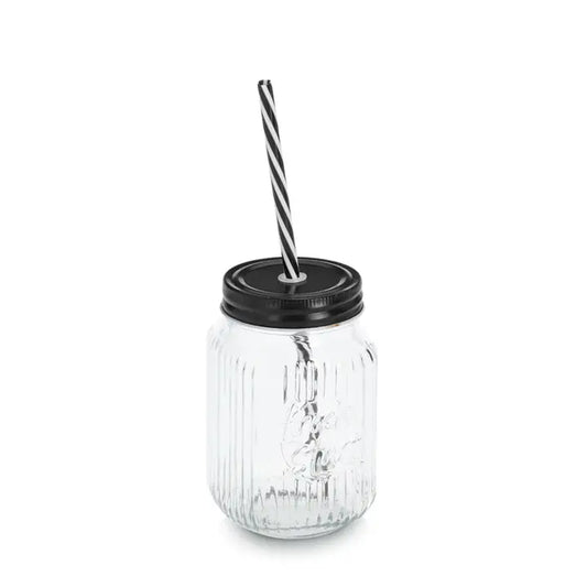 Trinkglas mit Metalldeckel 480 ml