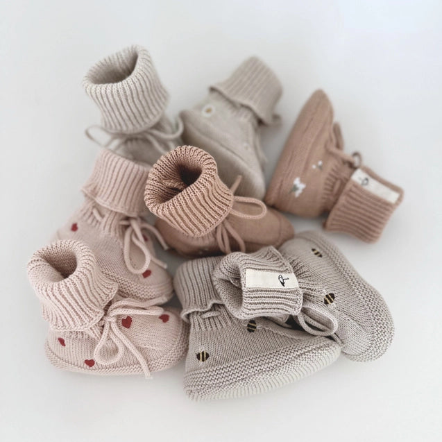 Baby-Booties - Babyrosa Herz