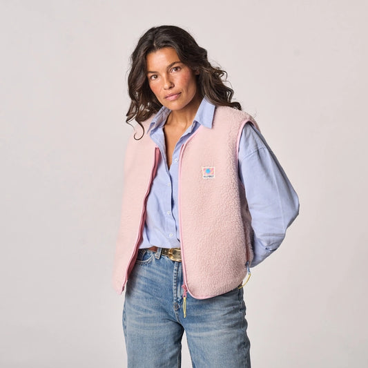 Damen Sherpa Weste rosa