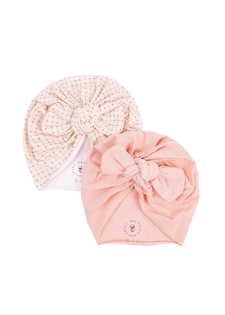 Baby Turban 2er Set rosa