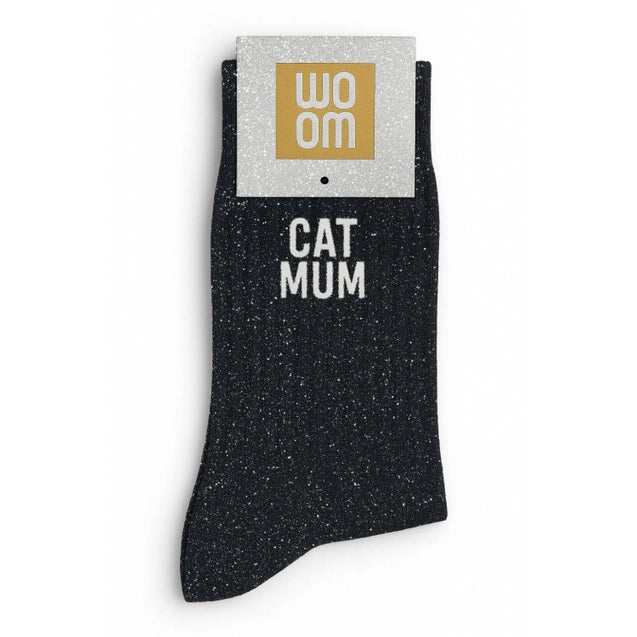 Glitzersocken "Cat Mum"