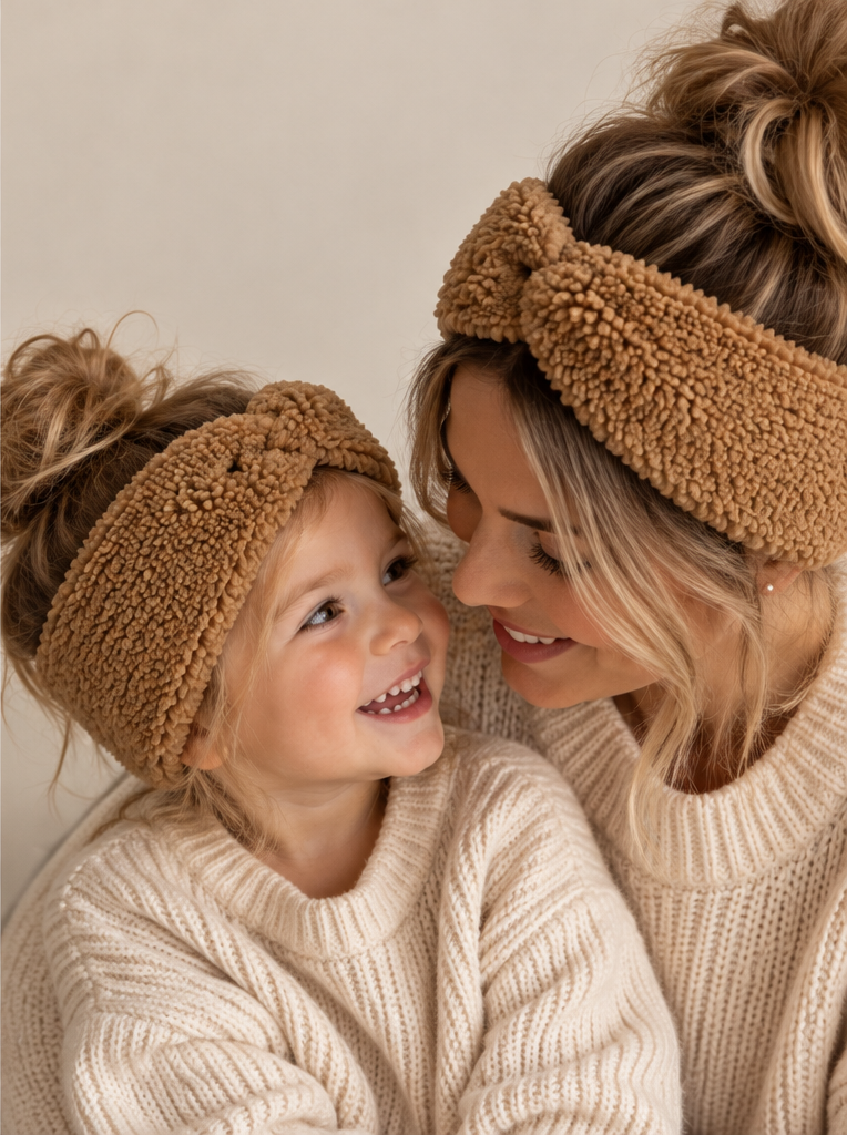 Damen Stirnband Teddy braun Mini Me