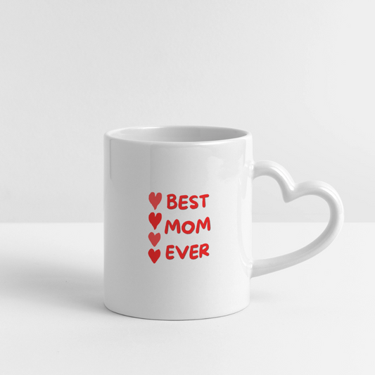 Panoramic mug with heart handle - white