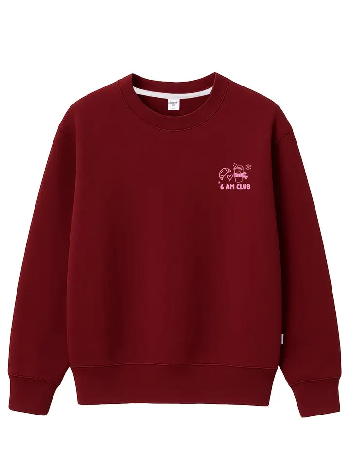 Damen Sweatshirt bordeaux 6am Club