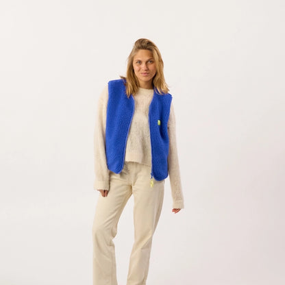 Damen Sherpa Weste - Elfenbein
