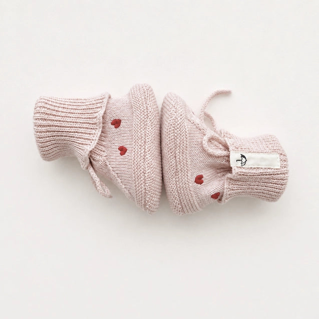 Baby-Booties - Babyrosa Herz