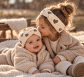 Kinder Stirnband Teddy Herz beige