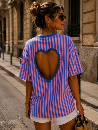 Damen T-Shirt Herz Ausschnitt