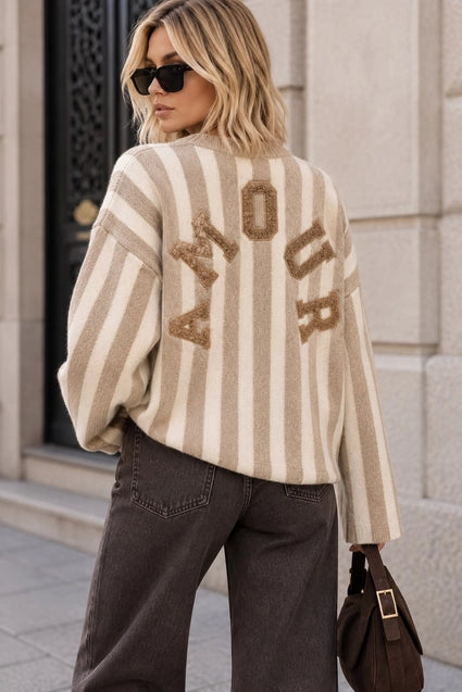 Oversize Damen Pullover mit "AMOUR"