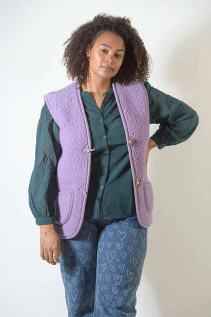 Damen Weste Merinowolle - Lila