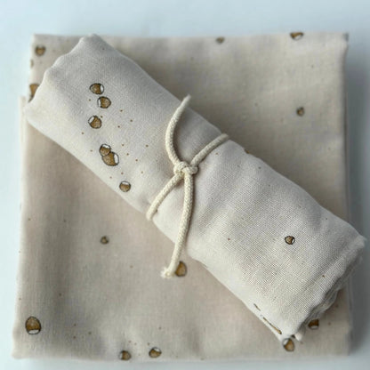 Mulltuch Haselnüsse Biobaumwolle