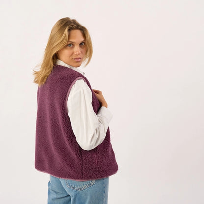 Damen Sherpa Weste - Pflaume