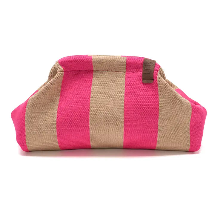 Stoff Clutch pink/beige