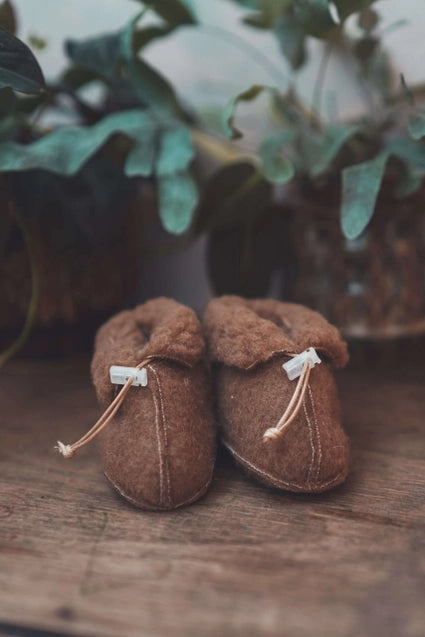 Merinowolle Boots Baby braun
