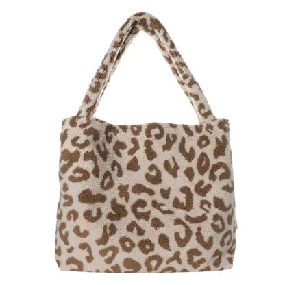 XL Teddy Mom Bag - Leopardenmuster beige