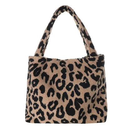 XL Teddy Mom Bag - Leopardenmuster braun
