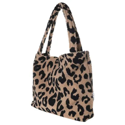 XL Teddy Mom Bag - Leopardenmuster braun
