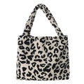 XL Teddy Mom Bag - Leopardenmuster weiß