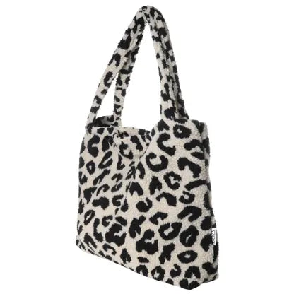 XL Teddy Mom Bag - Leopardenmuster weiß