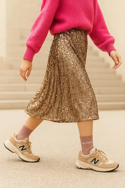 Glitzersocken "Girl Power" Rosé