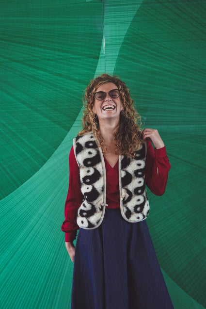 Wollweste kurz Yin Yang