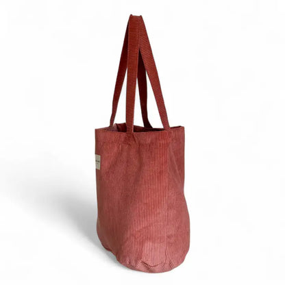 Shopper Tasche Cord-Stoff Coral