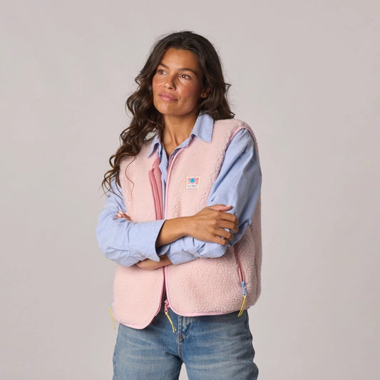 Damen Sherpa Weste rosa