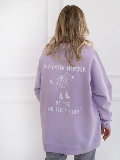 Mum Sweater No Sleep Club flieder