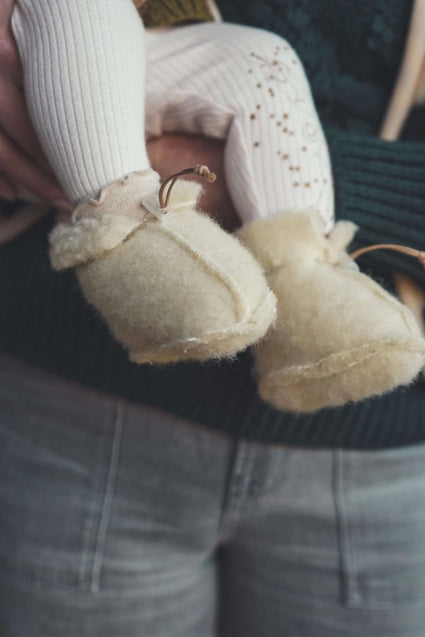 Merinowolle Boots Baby flat white