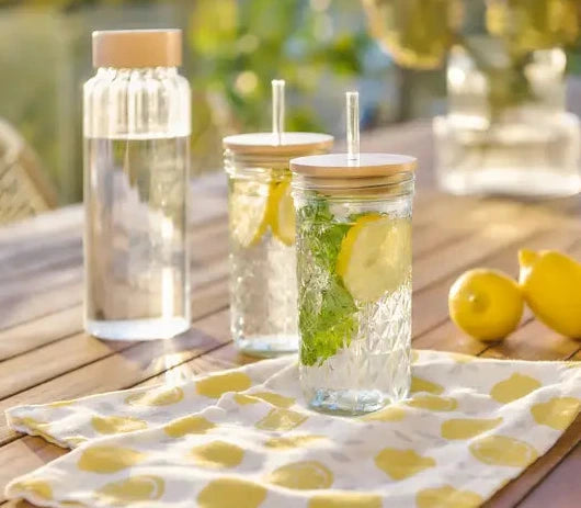 Trinkglas mit Rautenmuster 580ml