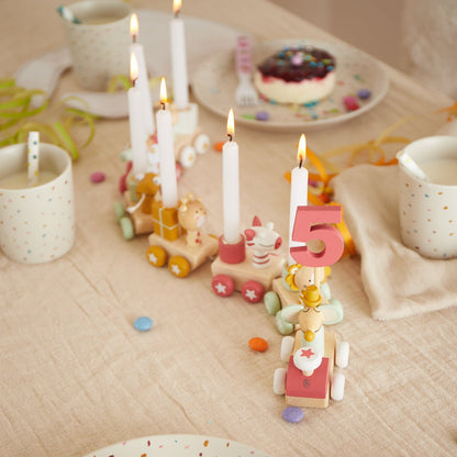 Geburtstagszug Holz 0-99 Jahre rosa