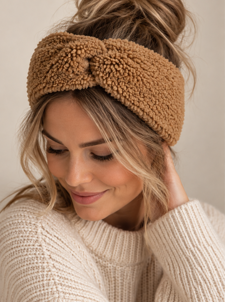 Damen Stirnband Teddy braun Mini Me