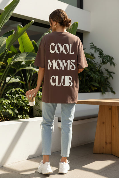 Damen T-Shirt "COOL MOMS CLUB" braun
