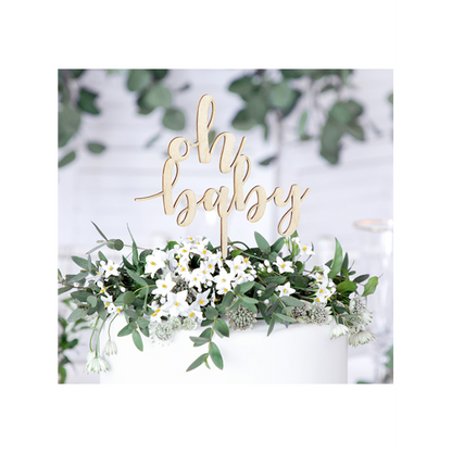 Cake Topper - Holz - Oh baby