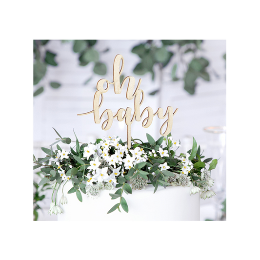 Cake Topper - Holz - Oh baby