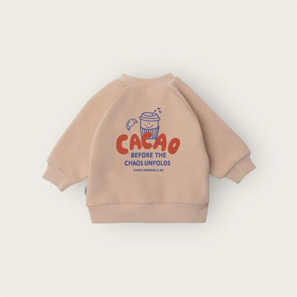 Mini "Cacao before Chaos" Sweatshirt beige