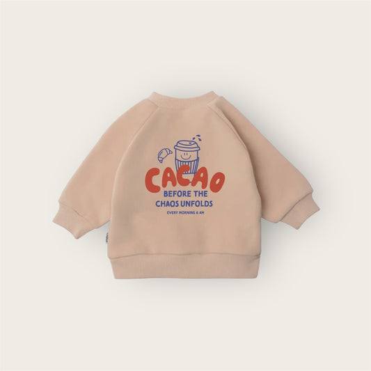 Mini "Cacao before Chaos" Sweatshirt beige