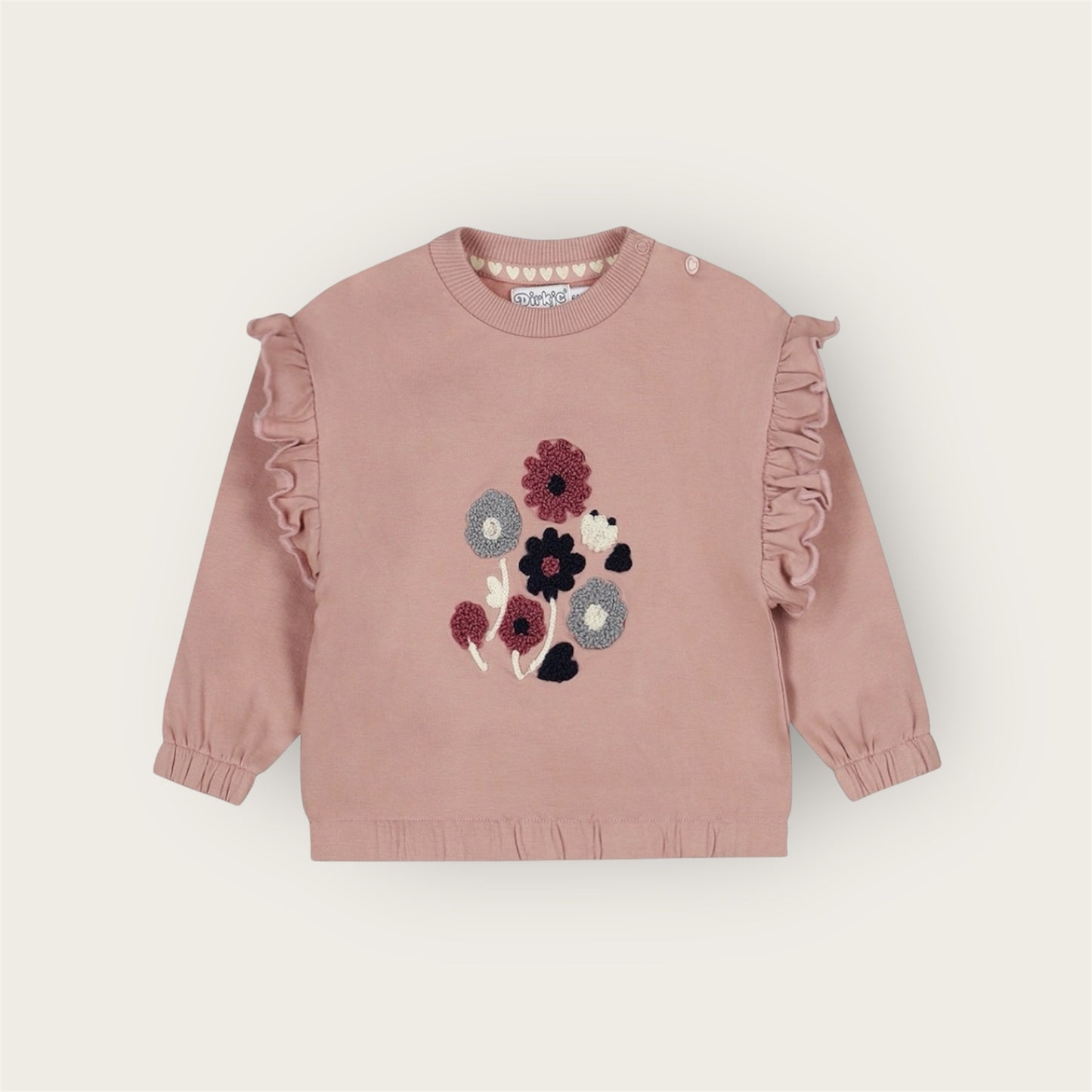 Pullover zartrosa Teddy Blumen
