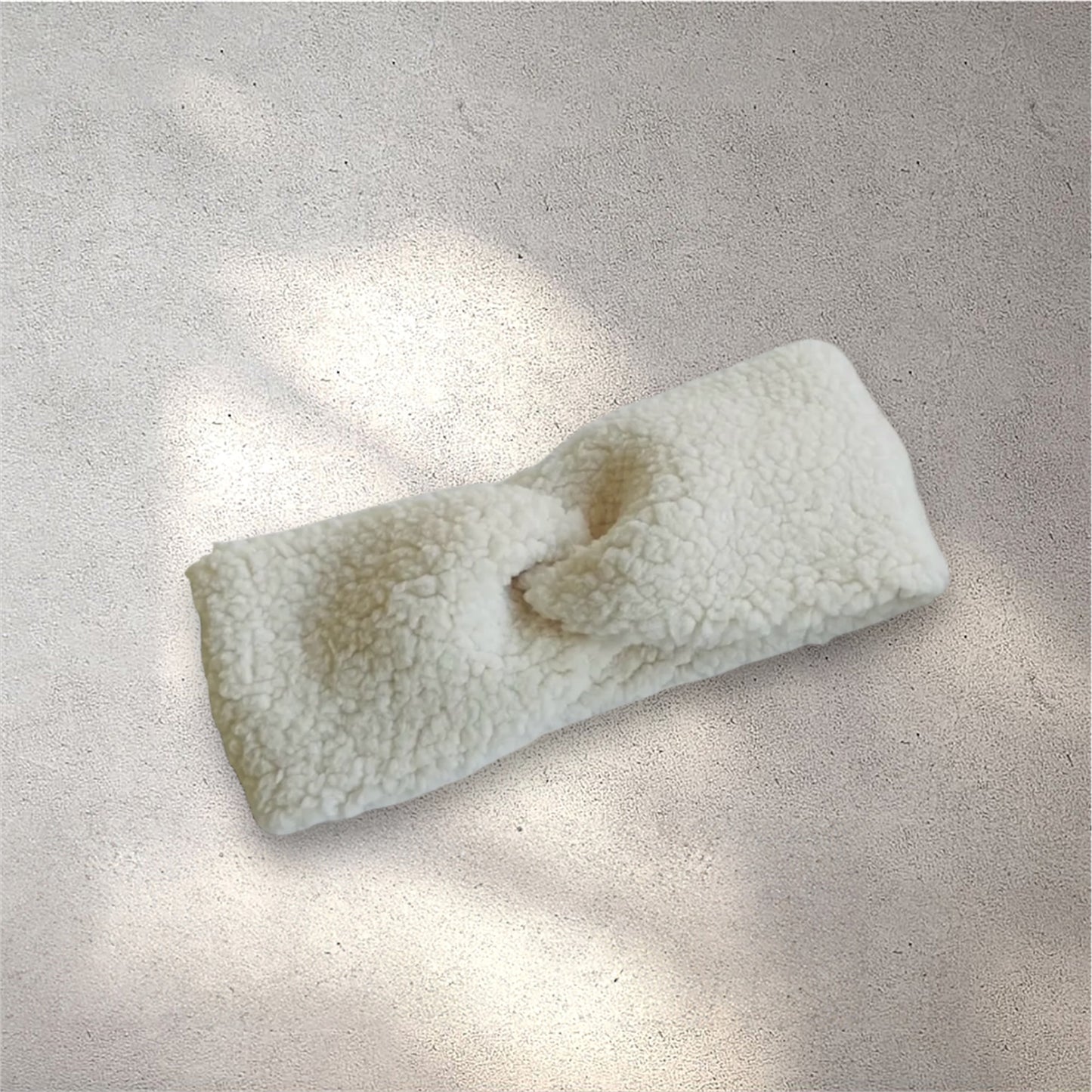 Mini Teddy Stirnband Cremefarben