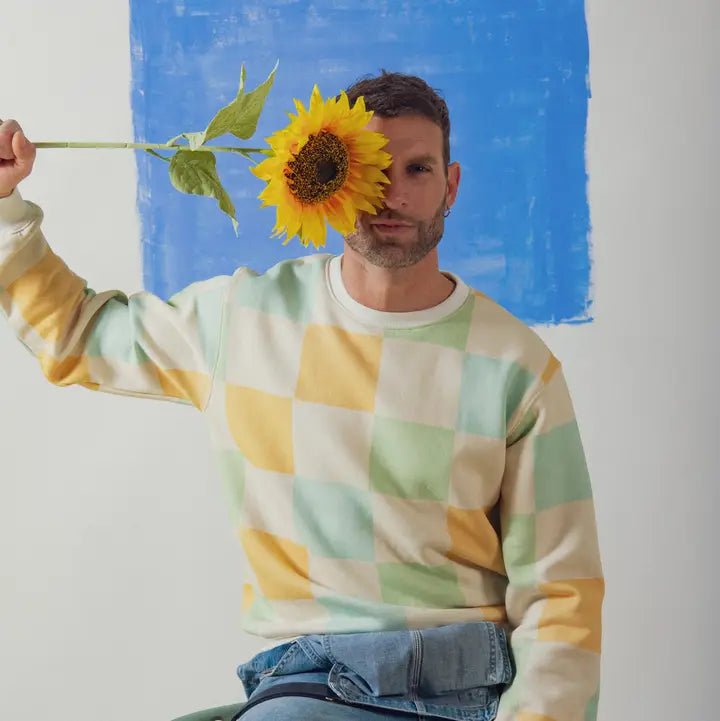 Herren-Sweatshirt Kariert